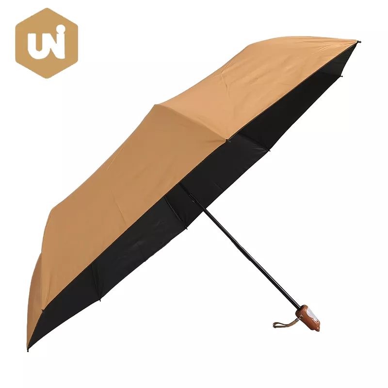 Umbrelă cu mâner cu cap de animal cu acoperire neagră