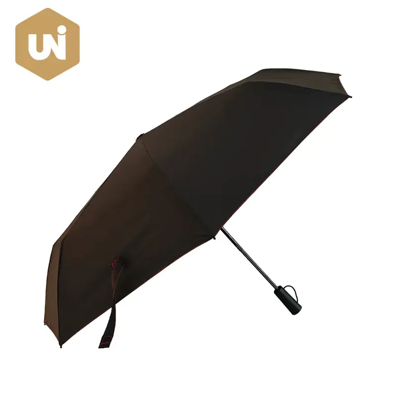 Umbrelă deschisă manuală de culoare contrastantă negru și roșu