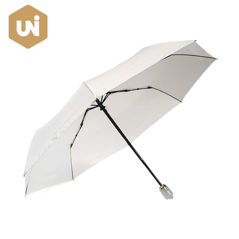 Umbrelă pliabilă albă cu deschidere automată și închidere automată